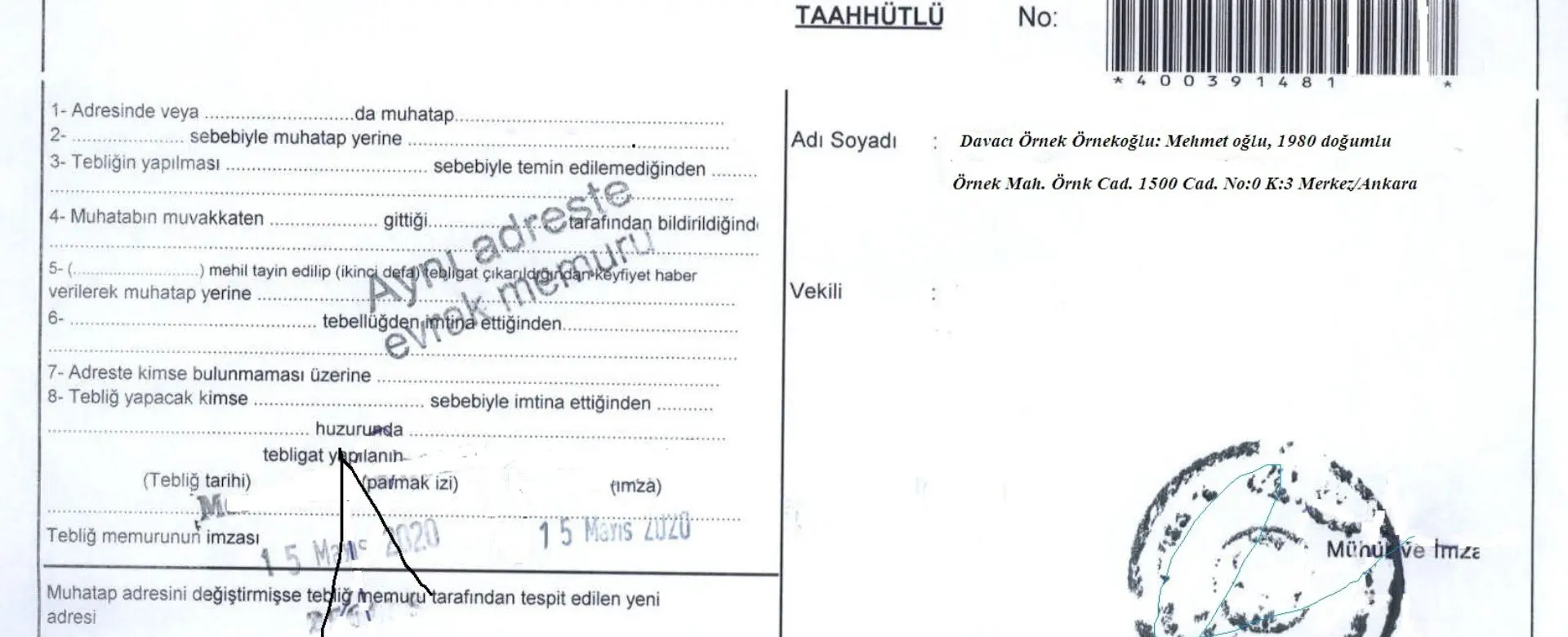 Tebligatın İadesi Halinde Ne Yapılır? - Avukat Saim İncekaş